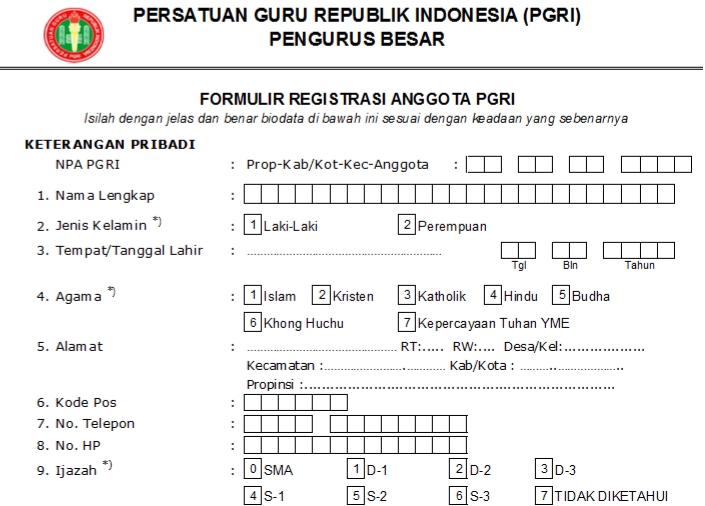 Pendaftaran PGRI Klungkung - Persatuan Guru Republik Indonesia Cabang Klungkung